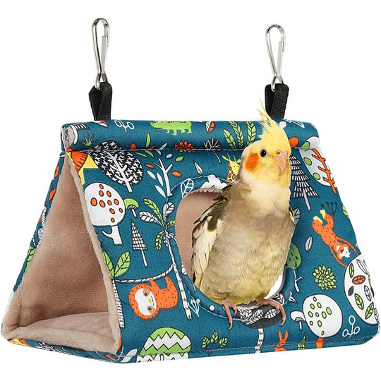 Winter Warm Bird Nest House Hanging Hammock Velvet Shed Hut Finch Cage Plush Fluffy Birds Hideaway Sleeping Bed for Hamster Parrot Parakeet
