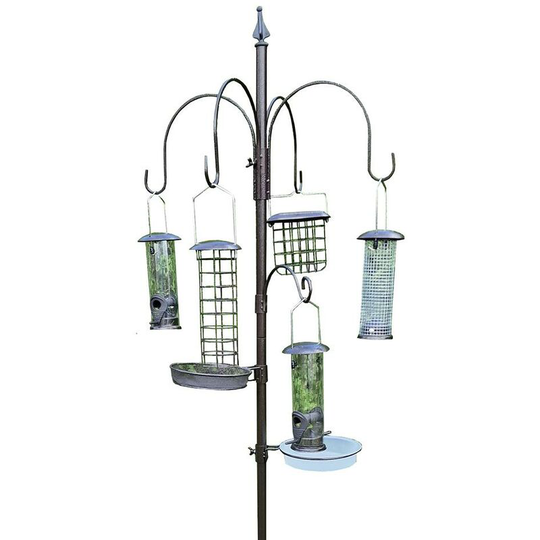 Selections - Metal Complete Bird Feeding Station with 5 Feeders