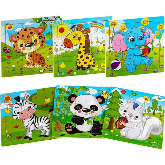 Ilovemilan - Wooden Jigsaw Puzzles for Kids Ages 2-5 Toddler Puzzles 9 Pieces Preschool Educational Learning Toys Set Animals Puzzles for 2 3 4 Years