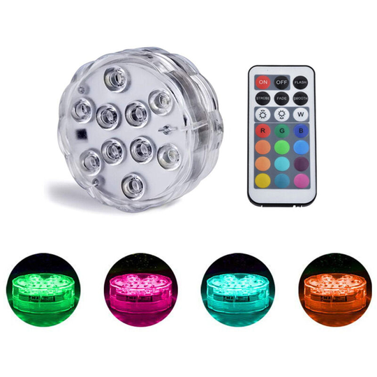 Superseller - led Lights with Remote Waterproof Underwater Led Lights Pad Battery Operated for Aquarium Hot Tub Pond Pool Base party