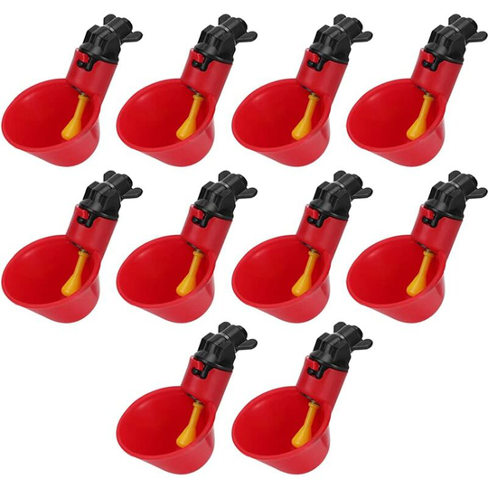 Chicken Waterer, 10 pcs Automatic Poultry Water Dispensers with Sprinkler Cups for Poultry House Chicken Duck Poultry Drinker Feeder