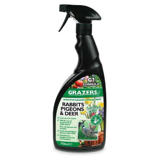 Grazers G1 - Plant Protection Against Rabbits, Pigeons, Deer & Geese - Pest Repellent - 750ml R.T.U.