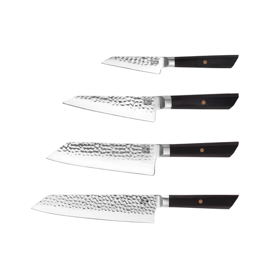 The Bunka Complete Set: 4 Knives (Bunka Paring Knife 9 Cm + Bunka Petty 13.5 Cm + Bunka Santoku 17 Cm + Kiritsuke 21 Cm) | Each Knife Comes With Its