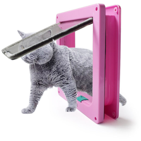 Pet supplies cat door cat hole dog door hole, can control the direction of entry and exit pet door cat kennel, l pink - l pink