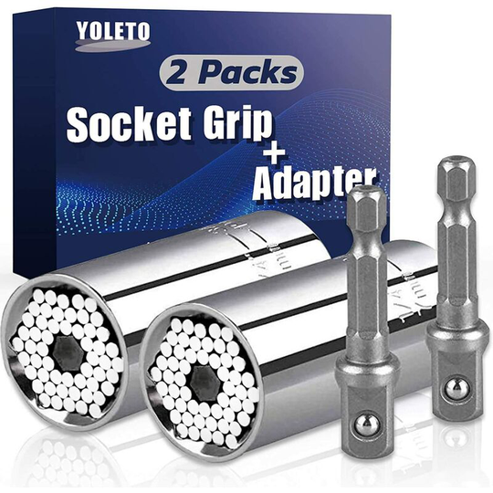 Monly - yoleto Key to Universal Socket - 2 Piece Gift For Dad/Men, Key Gadget Socket Set to 7-19mm multi-function repair ratchet with power drill