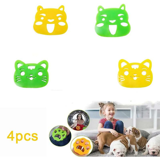 4pcs Pet Hair Remover For Laundry Washing Machine Fur Catcher Reusable -