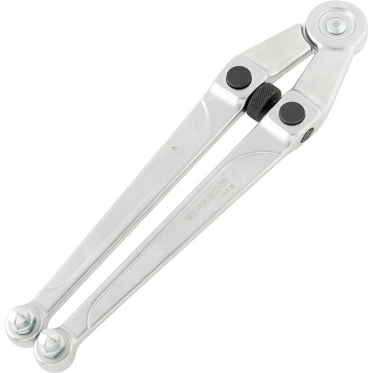 Adjustable Pin Spanner, Vanadium Steel, 245mm Length, 20-100mm Jaw Capacit - Facom