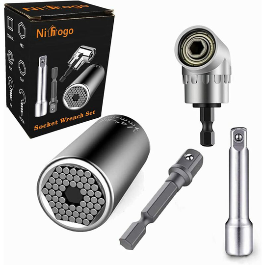 Deckon - Universal Socket Wrench, Universal Nut, Multi-Tool Repair Tool, Chrome Vanadium Steel, General Maintenance Tool for Automotive Industry (4