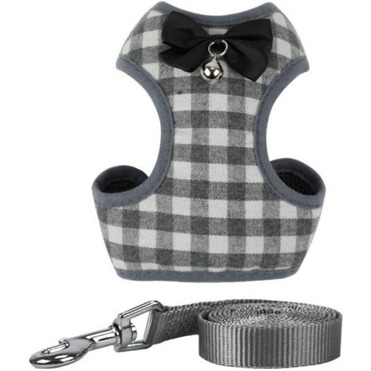Litzee - Dog Vest Harnesses Full Dress Pet Corset For Walking Escape Proof Kitten Vest Harnesses for Small Dogs (l, Grey)
