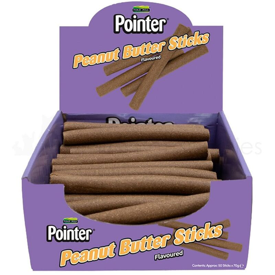 Pointer - Peanut Butter Dog Treat Sticks (Pack of 50) (One Size) (Brown) - Brown