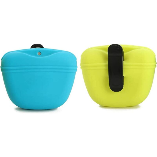 Sun Flowergb - Silicone Dog Treat Pouch - Small Training Bag - Portable Dog Treat Bag for Leash with Magnetic Closure and Waist Clip 10oz X2, Pet