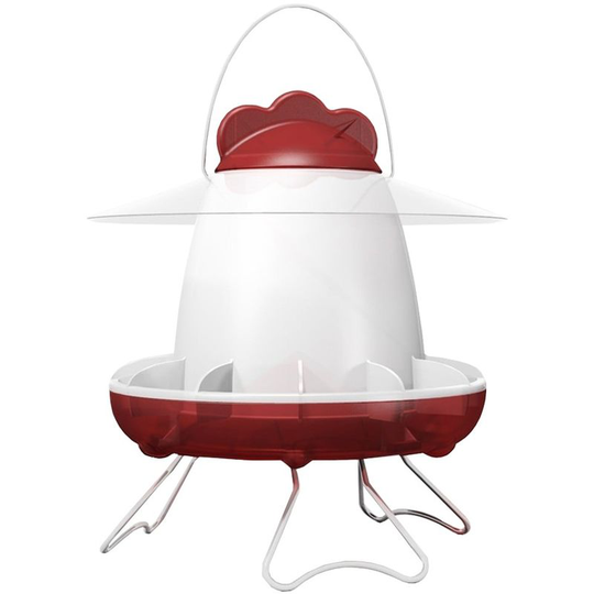Feathers&beaky - Chicken Feeder (One Size) (Red/White) - Red/White