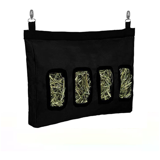Muff - Rabbit Hay Feeder Bag, Guinea Pig Hay Feeder Storage ,Hanging Feeding Hay 600D Oxford Cloth Fabric l Black