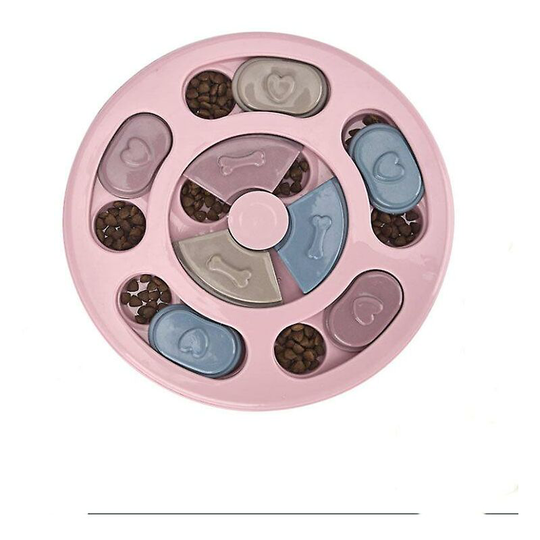 Non-Slip Slow Feeder Pet Bowl Food Dispenser, Stimulation iq Training Small Medium Large Dogs Cats(round) - ssxjv