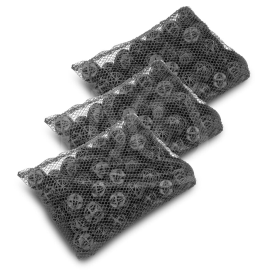 Pisces - Pack of 3 Aquarium Bio Balls Filter Media with Foam - 150 balls Total - Porous Biological Filtration