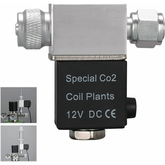 Aquarium CO2 Cylinder and Accessories Aquarium Solenoid Valve CO2 System Regulator dc 12V Output Connect M10*1 External Thread Single Head Silencer
