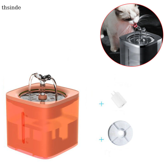 Thsinde - Cat Water Fountain, 2L Silent Stainless Steel Cat Water Fountain, with Filters and led Night Light Cat Dog Water Fountain(Wired)