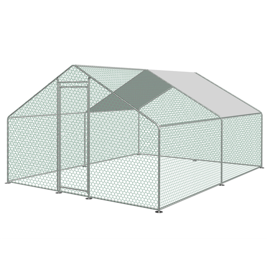 4x3m Walk in Pet Run Chicken Coop Enclosed Dog Kennel Rabbit Cage Pen with Cover