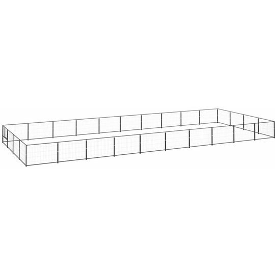 Dog Kennel Black 40 m² Steel Vidaxl Black