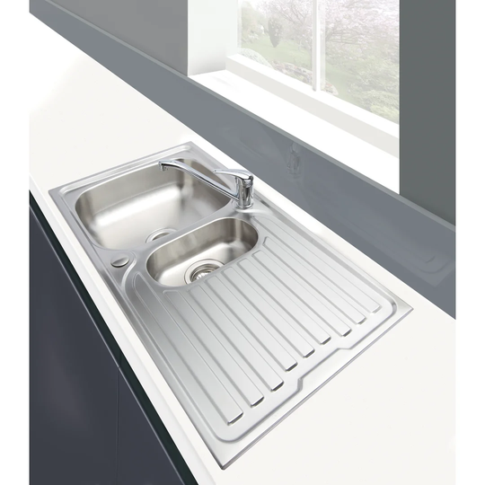 96.5cm x 50cm 1.5 Bowl and Drainer Kitchen Sink