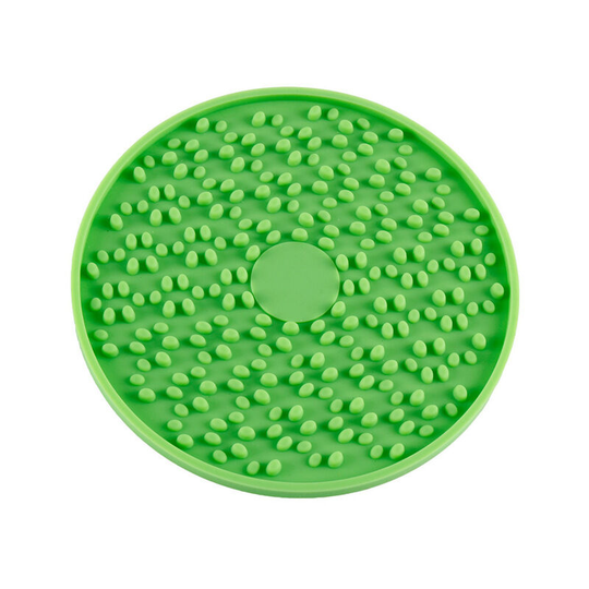 Pet Slow Food Bowl Pet Dog Licked Flat Slow Food Matte Round Silicone Pet Slow Food Ventouse Green Dog