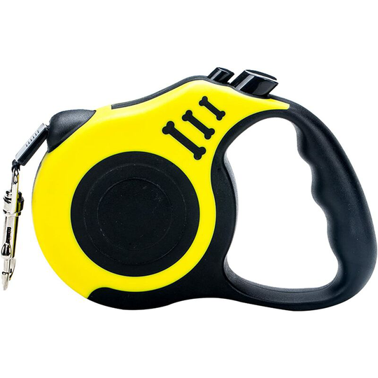 Readcly - Retractable Dog Leash, Automatic Telescopic Nylon Pet Tractor Leash for Small and Medium Cats, 360° Tangle-Free, Yellow (5m Extendable)