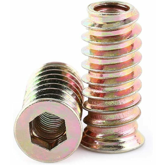 20pcs Hex nuts Pack M6 / M8 / M10 Zinc Alloy Threaded Hex Nut, Zinc Alloy Insert Nuts Assortment (M6 * 25mm) - Soekavia