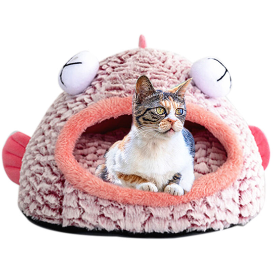 Soft Cat Kitten Bed Small Dog Beds Comfortable Pet Bed Puppy Cushion Kennel Portable Warm Pet Basket Supplies Washable,model:Pink l - model:Pink l