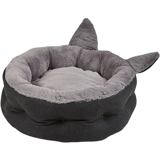Round Pet Bed 45 x 15 cm Faux Fur and Polyester Grey Kepez - Grey