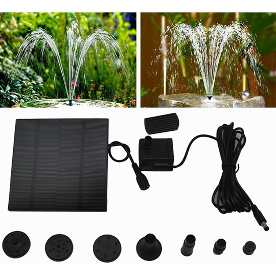 Solar Fountain Pump, BR-Vie Solar Panel Pond Powered Water Feature Pump, 180L/ h Solar Pond Pump for Garden, Bird Bath, Aquarium