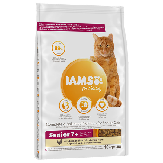 IAMS for Vitality Senior Fresh Chicken Dry Cat Food - Economy Pack: 2 x 10kg