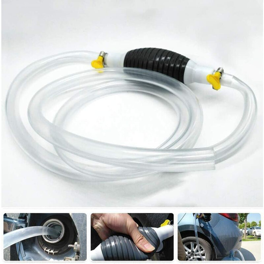 Newest High Flow Siphon Hand Pump Portable Manual Car Fuel Transfer Pump for Gas Gasoline Petrol Diesel Oil Liquid Water Fish Tank with 2M Syphon Hose