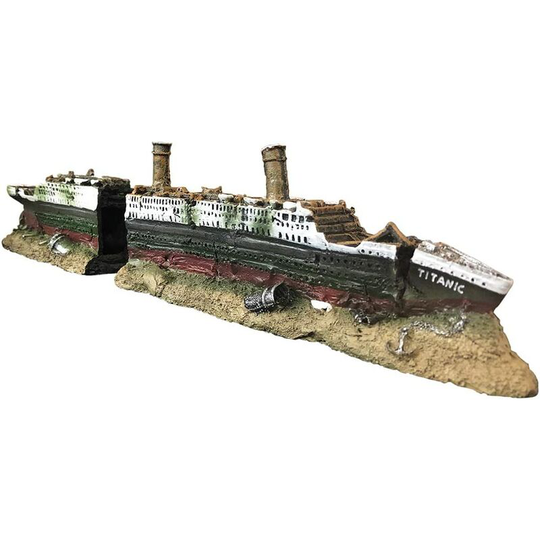 Benobby Kids - Aquarium decoration in the shape of the Titanic wreck - made of resin - environmentally friendly