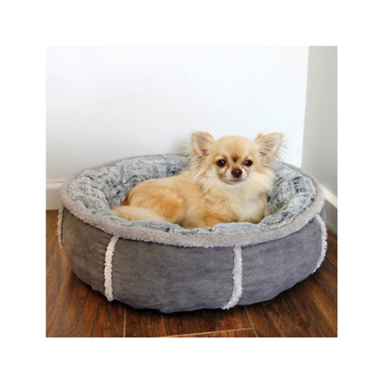 Rosewood 40 Winks Deep Plush Donut Pet Bed - Grey