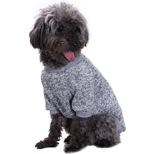 Pet Dog Clothes Dog Sweater Soft Thickening Warm Pup Dogs Shirt Winter Puppy Sweater for Dogs(Grey,Large)