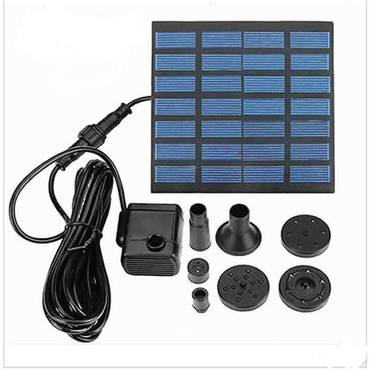 Solar Fountain - 2.5W Outdoor Garden Solar Fountain Pump with 6 Nozzles for Bird Bath, Pond, Pool, Patio, Garden Decoration