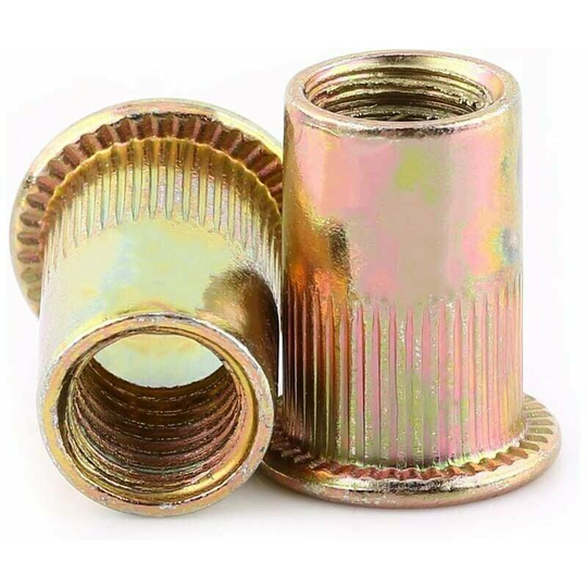 Zinc Plated Carbon Steel Metric Thread Insert Rivet Nuts Set (M6 × 100pcs)