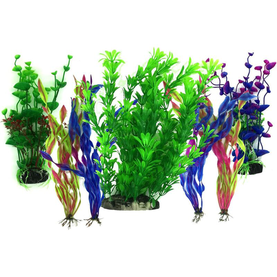LangRay Artificial Aquarium Plant, 7 Pieces Big Size Aquarium Decoration Plastic Plastic Stash Decoration, Plastic for Aquarium Decoration