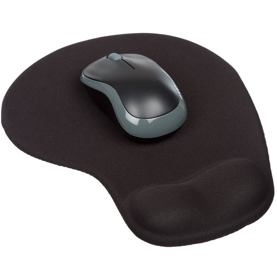 Black Gel Mouse Mat with Wrist Support Comfortable Anti-Slip Durable