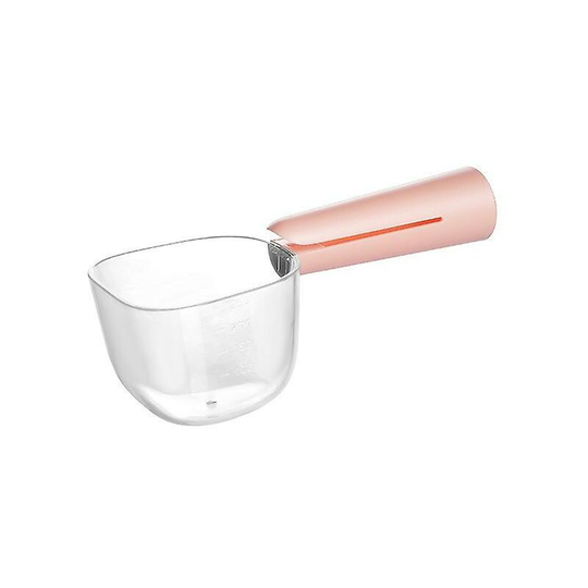 2 pieces Dog Food Spoon With Scale Abs Pet Food Spoon Handle With Clip Pink