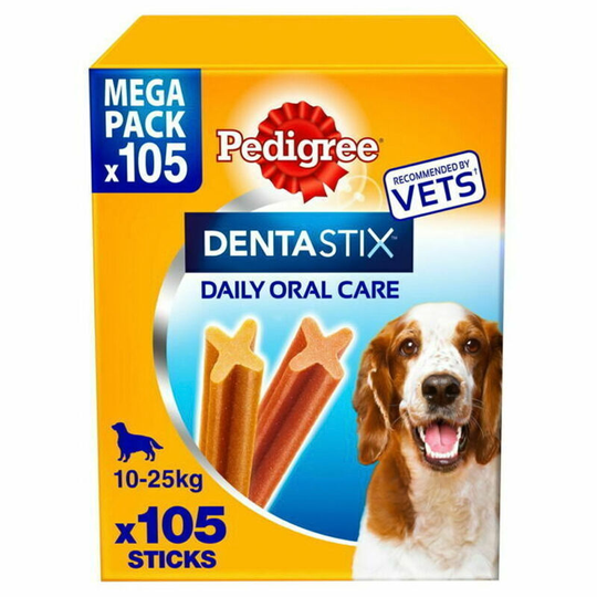 Dentastix Dog Dental Treats (Pack of 105) (26g) (Brown) - Brown - Pedigree