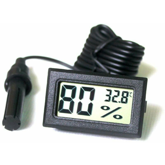 Built-in Digital Tuner Thermometer Hygrometer with External Probe for Brooder Aquarium Poultry Reptile