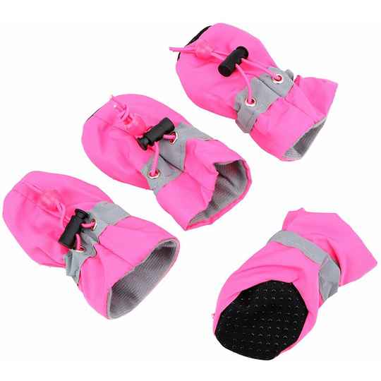 Lifcausal - Antiskid Puppy Shoes 4pcs Soft-soled Dog Shoes with Adjustable Drawstring Waterproof Dog Boots Pet Paw Care Protector for Small, Medium