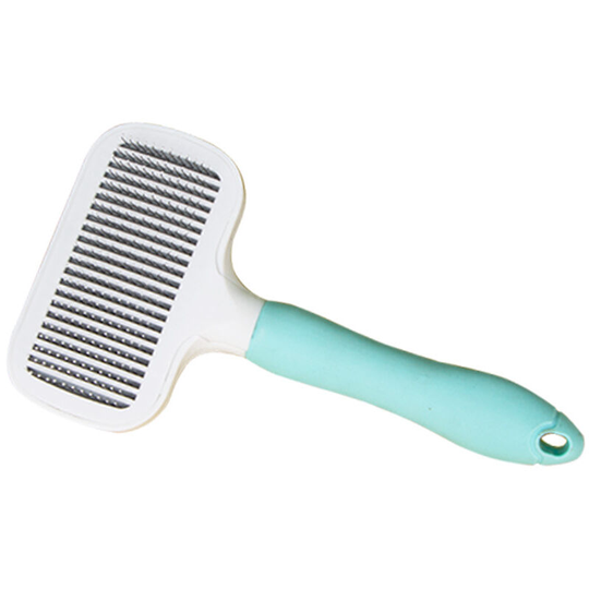 Muff - Knotted Comb for Pets, Effectively Cleans Dead or Messy Hair, Ergonomic Design, Universal for Cats and Dogs (Blue, Without One-Touch Cleaning