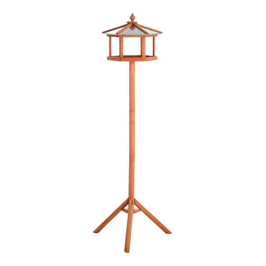 PawHut Bird Table Feeding Station with Stand for Garden Wooden 153cm