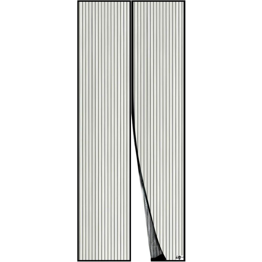 MUFF Magnetic Screen Door, Anti Mosquito Mesh Fly Curtain, Magnetic Top-to-Bottom Seal (140x240cm,Black)