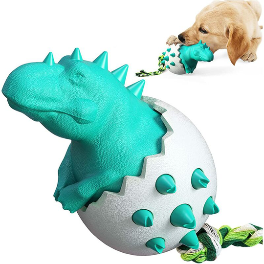 Indestructible Dog Toy, Dog Toy, Dinosaur Shape Dog Toys for Boredom Aggressive Chewers Safe and Durable Dog Gifts (Blue)