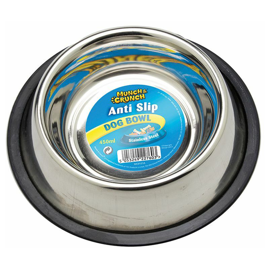 151 - Anti Skid Dog Bowl Steel 450ml MC0121A