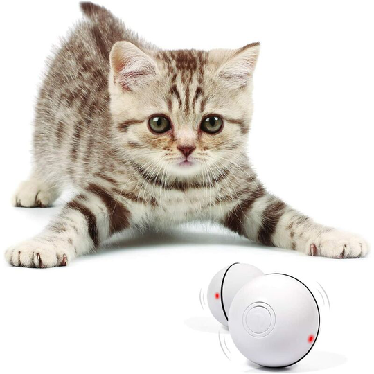 Smart Cat Ball Toy Interactive Indoor Cat Toy for Adults 360° Automatic Rotating Kitten Toy with led Light to Stimulate Hunting Instinct - usb