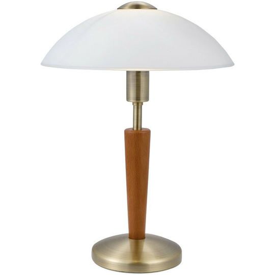 Eglolighting - Eglo Solo 1 - 1 Light Wood Table Touch Lamp Bronzed, Nut, E14